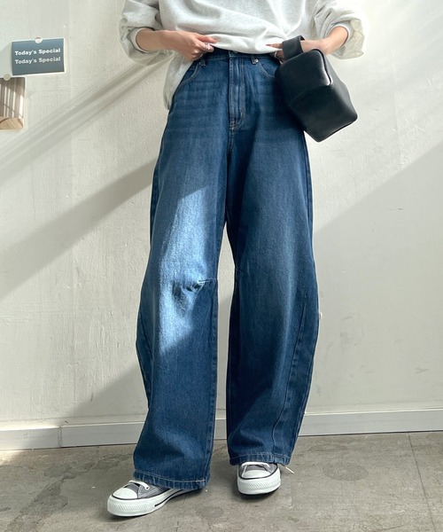 Futier land（フューティアランド）の「カーブラインデニムパンツ（デニムパンツ・レディース・ブルー/アイボリー/ブラック/ライトブルー・MEDIUM）」の16枚目の写真