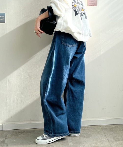 Futier land（フューティアランド）の「カーブラインデニムパンツ（デニムパンツ・レディース・ブルー/アイボリー/ブラック/ライトブルー・MEDIUM）」の17枚目の写真