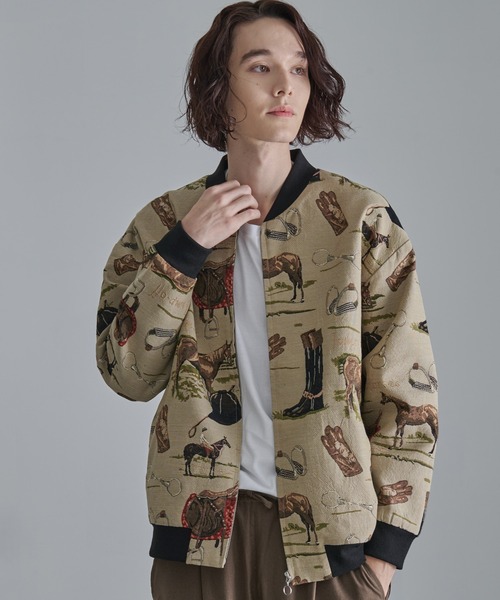 Revo.（レボ）の「Revo.　ゴブラン総柄織り ジップアップブルゾン（ブルゾン・メンズ・A/B/C・M/L）」の3枚目の写真