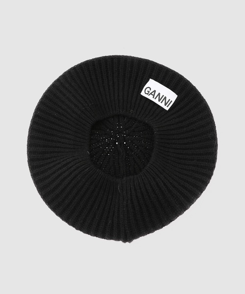 GANNI（ガニー）の「Structured Rib Beret（ハンチング/ベレー帽・レディース・ブラック・ONE SIZE）」の3枚目の写真