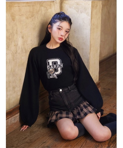 Darich（ダーリッチ）の「デニムドッキングチェックミニスカート（デニムスカート・レディース・ブラック・S/M）」の14枚目の写真