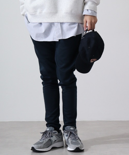FUNALIVE(ファンアライブ)の「Fleece sweat skinny pants / 裏毛スウェットスキニーパンツ unisex(スウェットパンツ・メンズ・ネイビー/グレー系カモフラージュ/ストライプ/カーキ/ベージュ・L/M)」の4枚目の写真