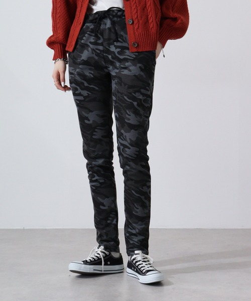 FUNALIVE(ファンアライブ)の「Fleece sweat skinny pants / 裏毛スウェットスキニーパンツ unisex(スウェットパンツ・メンズ・ネイビー/グレー系カモフラージュ/ストライプ/カーキ/ベージュ・L/M)」の5枚目の写真