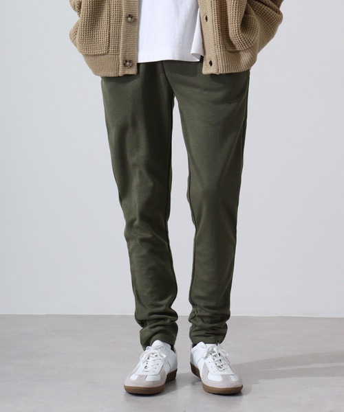 FUNALIVE(ファンアライブ)の「Fleece sweat skinny pants / 裏毛スウェットスキニーパンツ unisex(スウェットパンツ・メンズ・ネイビー/グレー系カモフラージュ/ストライプ/カーキ/ベージュ・L/M)」の3枚目の写真