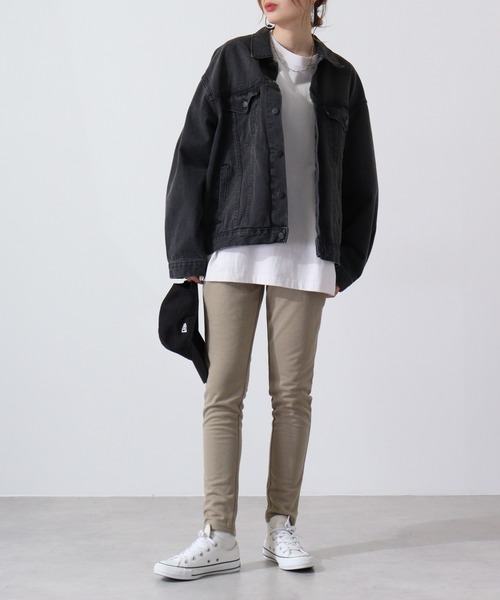 FUNALIVE(ファンアライブ)の「Fleece sweat skinny pants / 裏毛スウェットスキニーパンツ unisex(スウェットパンツ・メンズ・ネイビー/グレー系カモフラージュ/ストライプ/カーキ/ベージュ・L/M)」の7枚目の写真