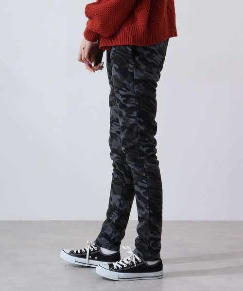 FUNALIVE(ファンアライブ)の「Fleece sweat skinny pants / 裏毛スウェットスキニーパンツ unisex(スウェットパンツ・メンズ・ネイビー/グレー系カモフラージュ/ストライプ/カーキ/ベージュ・L/M)」の9枚目の写真