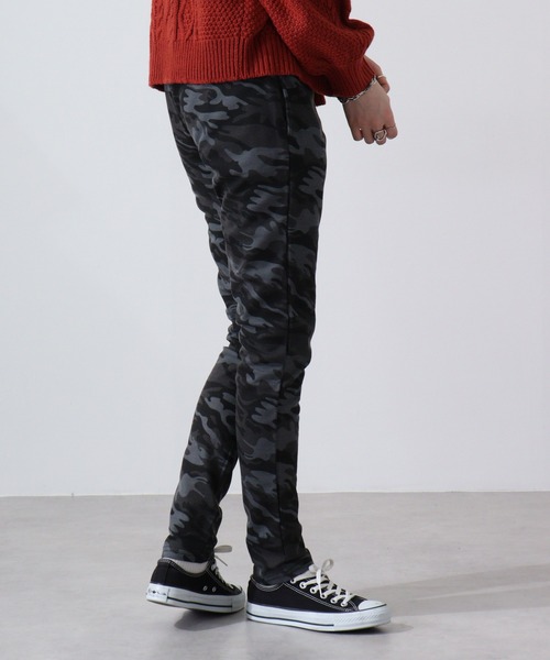 FUNALIVE(ファンアライブ)の「Fleece sweat skinny pants / 裏毛スウェットスキニーパンツ unisex(スウェットパンツ・メンズ・ネイビー/グレー系カモフラージュ/ストライプ/カーキ/ベージュ・L/M)」の10枚目の写真
