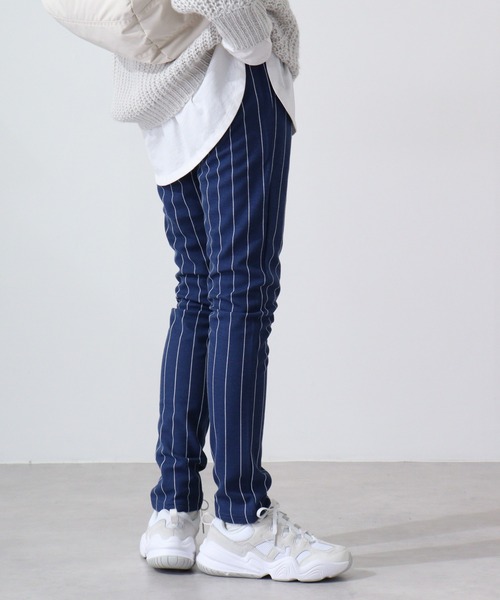 FUNALIVE(ファンアライブ)の「Fleece sweat skinny pants / 裏毛スウェットスキニーパンツ unisex(スウェットパンツ・メンズ・ネイビー/グレー系カモフラージュ/ストライプ/カーキ/ベージュ・L/M)」の15枚目の写真
