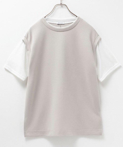 URBAN COLLECTION(アーバンコレクション)の「URBAN COLLECTION エアスムージー フェイクレイヤードベストTシャツ(Tシャツ/カットソー・レディース・チャコールグレー/ブラック/ベージュ・フリー)」の11枚目の写真