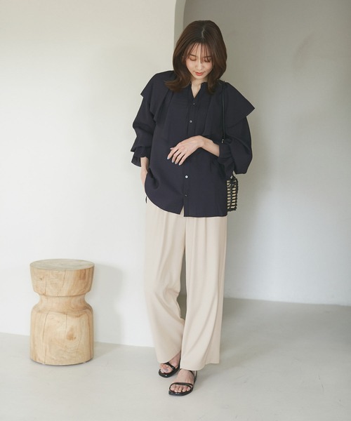 ROPE' PICNIC（ロペピクニック）の「ジョグイージーワイドパンツ（その他パンツ・レディース・ベージュ系その他/ピンク/ネイビー/サックスブルー・38/36/40）」の5枚目の写真