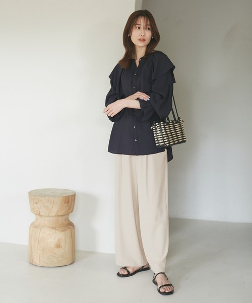 ROPE' PICNIC（ロペピクニック）の「ジョグイージーワイドパンツ（その他パンツ・レディース・ベージュ系その他/ピンク/ネイビー/サックスブルー・38/36/40）」の6枚目の写真