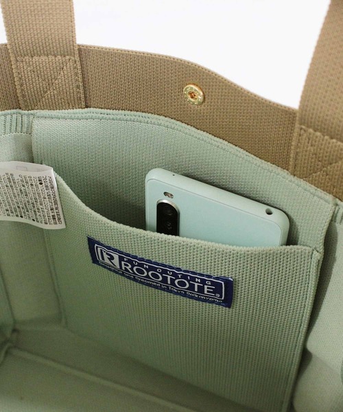 ROOTOTE(ルートート)の「ルートート / 洗えるニットミニトート SN.スクエア.ルフル-A(トートバッグ・レディース・ベージュ/ブラック/セージグリーン・FREE)」の19枚目の写真