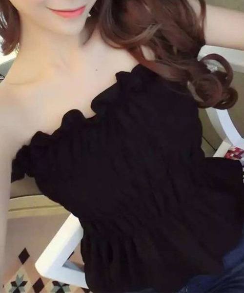 Miniministore（ミニミニストア）の「ベアトップ レディース チューブトップ（チューブトップ・レディース・ホワイト/ピンク/ブラック/イエロー・FREE）」の3枚目の写真