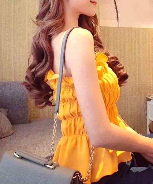 Miniministore（ミニミニストア）の「ベアトップ レディース チューブトップ（チューブトップ・レディース・ホワイト/ピンク/ブラック/イエロー・FREE）」の6枚目の写真