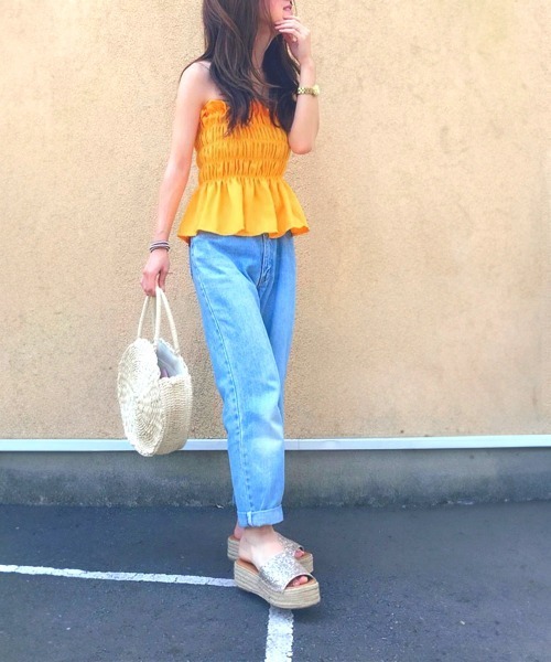 Miniministore（ミニミニストア）の「ベアトップ レディース チューブトップ（チューブトップ・レディース・ホワイト/ピンク/ブラック/イエロー・FREE）」の15枚目の写真