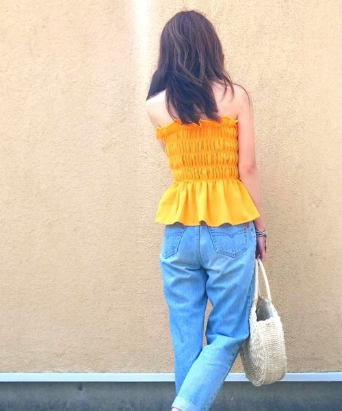 Miniministore（ミニミニストア）の「ベアトップ レディース チューブトップ（チューブトップ・レディース・ホワイト/ピンク/ブラック/イエロー・FREE）」の16枚目の写真