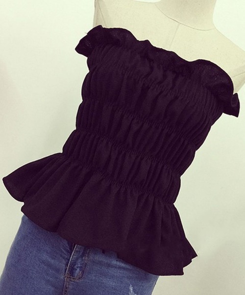 Miniministore（ミニミニストア）の「ベアトップ レディース チューブトップ（チューブトップ・レディース・ホワイト/ピンク/ブラック/イエロー・FREE）」の18枚目の写真