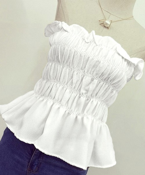 Miniministore（ミニミニストア）の「ベアトップ レディース チューブトップ（チューブトップ・レディース・ホワイト/ピンク/ブラック/イエロー・FREE）」の19枚目の写真