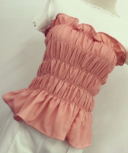 Miniministore（ミニミニストア）の「ベアトップ レディース チューブトップ（チューブトップ・レディース・ホワイト/ピンク/ブラック/イエロー・FREE）」の20枚目の写真