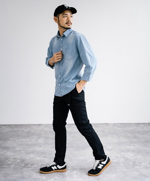 Rocky Monroe(ロッキーモンロー)の「レギュラーカラー7分袖デニムシャツ(シャツ/ブラウス・メンズ・ブルー/ライトブルー/ネイビー・M/L/LL)」の8枚目の写真