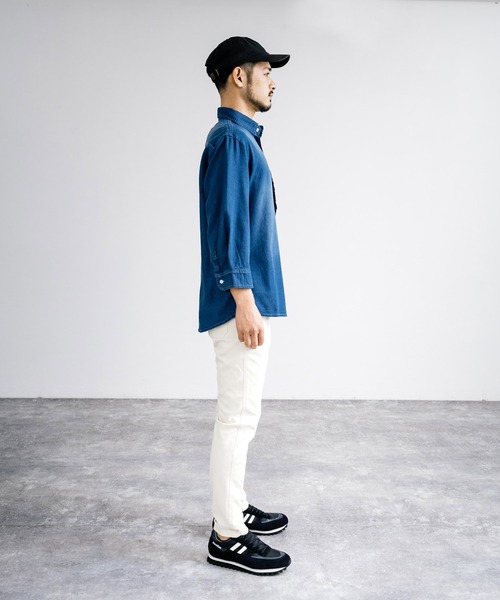 Rocky Monroe(ロッキーモンロー)の「レギュラーカラー7分袖デニムシャツ(シャツ/ブラウス・メンズ・ブルー/ライトブルー/ネイビー・M/L/LL)」の9枚目の写真
