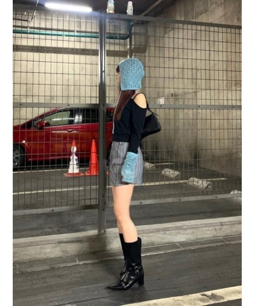 LAGUA GEM（ラグアジェム）の「CUT OFF ミニスコート（スカート・レディース・グレー/ピンク・X-SMALL/SMALL/MEDIUM）」の4枚目の写真