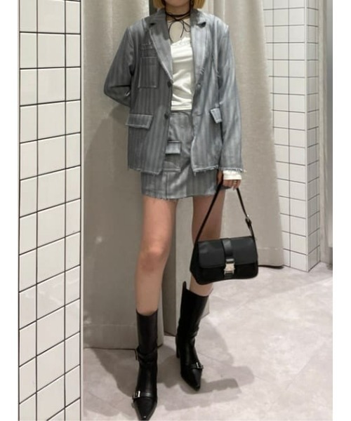 LAGUA GEM（ラグアジェム）の「CUT OFF ミニスコート（スカート・レディース・グレー/ピンク・X-SMALL/SMALL/MEDIUM）」の15枚目の写真