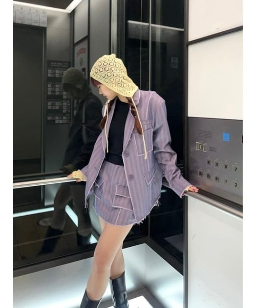 LAGUA GEM（ラグアジェム）の「CUT OFF ミニスコート（スカート・レディース・グレー/ピンク・X-SMALL/SMALL/MEDIUM）」の9枚目の写真