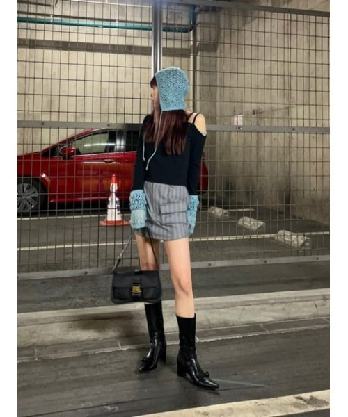 LAGUA GEM（ラグアジェム）の「CUT OFF ミニスコート（スカート・レディース・グレー/ピンク・X-SMALL/SMALL/MEDIUM）」の3枚目の写真