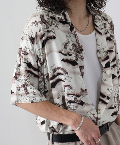 Jungle Storm（ジャングルストーム）の「JUNGLESTORM レーヨン和柄半袖シャツ（シャツ/ブラウス・メンズ・F/A/E/D/C/B・L/LL/M）」の2枚目の写真