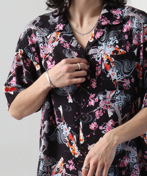 Jungle Storm（ジャングルストーム）の「JUNGLESTORM レーヨン和柄半袖シャツ（シャツ/ブラウス・メンズ・F/A/E/D/C/B・L/LL/M）」の5枚目の写真