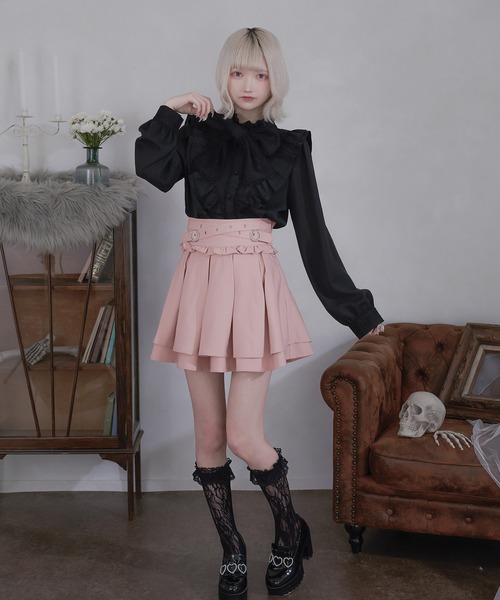 Pal elfy(パルエルフィー)の「レースボウタイブラウス(シャツ/ブラウス・レディース・ピンク/ブラック/オフホワイト・フリー)」の9枚目の写真