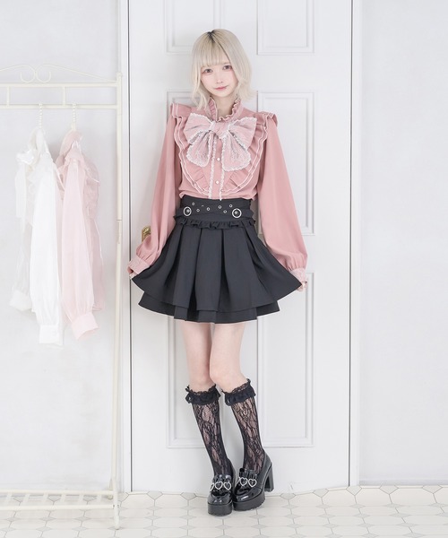 Pal elfy(パルエルフィー)の「レースボウタイブラウス(シャツ/ブラウス・レディース・ピンク/ブラック/オフホワイト・フリー)」の16枚目の写真