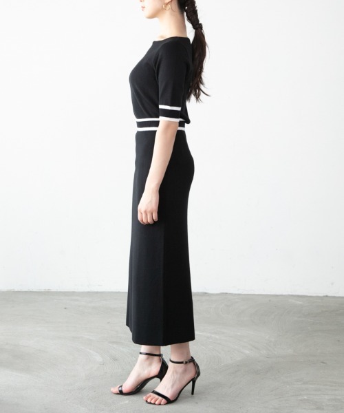 M.deux(エムドゥ)の「《ライン入りニットアップ》(ニット/セーター・レディース・ベージュ/ブラック・MEDIUM)」の7枚目の写真