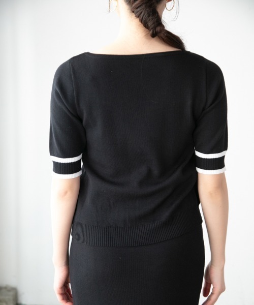 M.deux(エムドゥ)の「《ライン入りニットアップ》(ニット/セーター・レディース・ベージュ/ブラック・MEDIUM)」の13枚目の写真