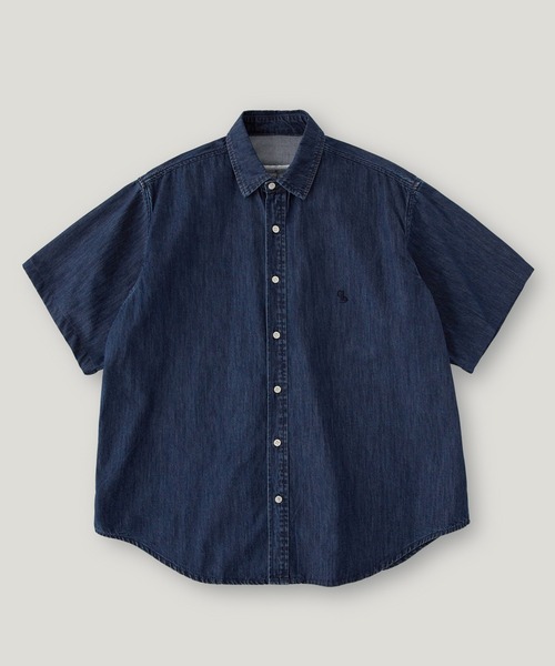 LAFUDGESTORE(ラファッジストア)の「シティボーイ デニム 半袖シャツ(シャツ/ブラウス・メンズ・ダークインディゴブルー・L/M/S)」の2枚目の写真