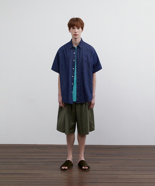 LAFUDGESTORE(ラファッジストア)の「シティボーイ デニム 半袖シャツ(シャツ/ブラウス・メンズ・ダークインディゴブルー・L/M/S)」の3枚目の写真