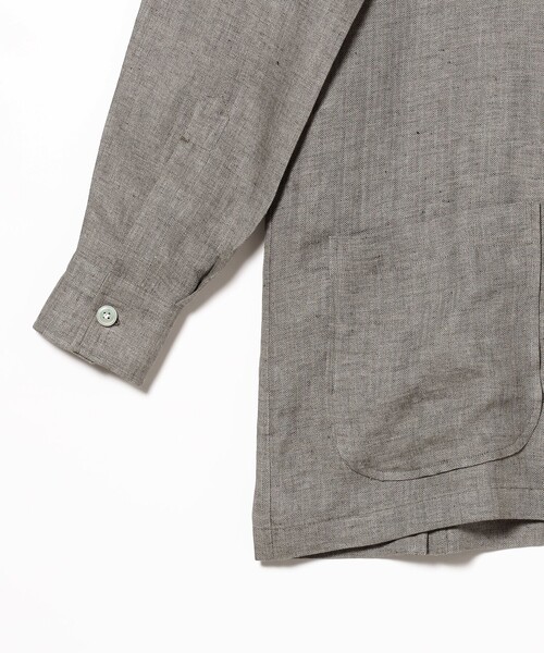 Maria Santangelo（マリアサンタンジェロ）の「Maria Santangelo × BEAMS F / 別注 MARCELLO リネン シャツ ジャケット（その他アウター・メンズ・チャコールグレー・MEDIUM/LARGE/SMALL）」の4枚目の写真