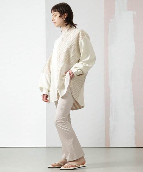 Apo(s)ture(アポスチャー)の「LILY-003/サテンストレッチスキニーフレアパンツ(その他パンツ・レディース・ブルー/グレー/ブラック/ベージュ・XL/L/M/S/XS)」の8枚目の写真