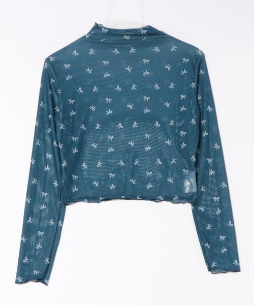 Mayree(メイリー)の「【Mayree】リボンシアートップス(Tシャツ/カットソー・レディース・ホワイト/パープル/ブラック/ブルー・FREE)」の1枚目の写真