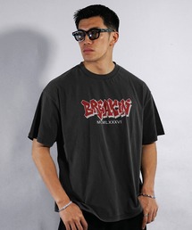 ルーズシルエット ピグメント加工半袖Tシャツ メンズ ロゴTシャツ ビッグシルエット メンズ 春服