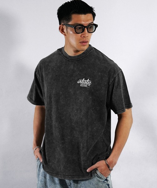 半袖Tシャツ メンズ 光沢ロゴ ショルダーパット 2色 GUESS Tシャツ 半袖 メンズ ゲス TRIANGLE LOGO TEE