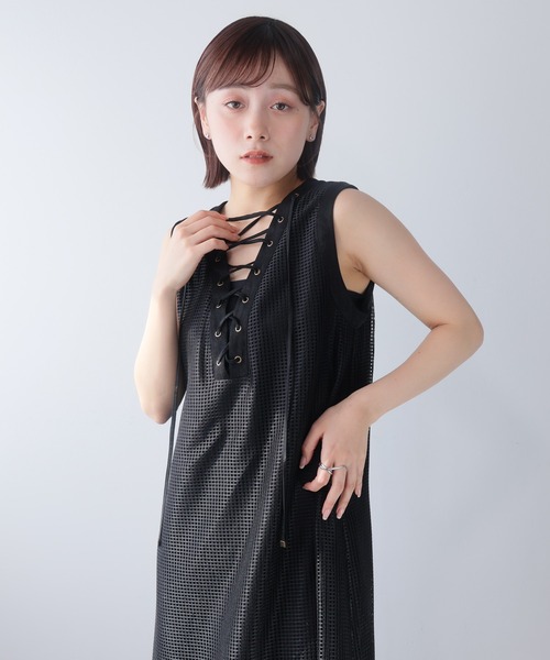 レースアップメッシュワンピース（ワンピース）｜LADYMADE（レディ