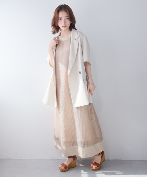 【セール】レースアップメッシュワンピース（ワンピース）｜LADYMADE（レディメイド）