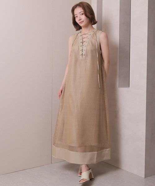【セール】レースアップメッシュワンピース（ワンピース）｜LADYMADE（レディメイド）