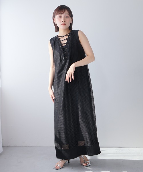 レースアップメッシュワンピース（ワンピース）｜LADYMADE（レディ