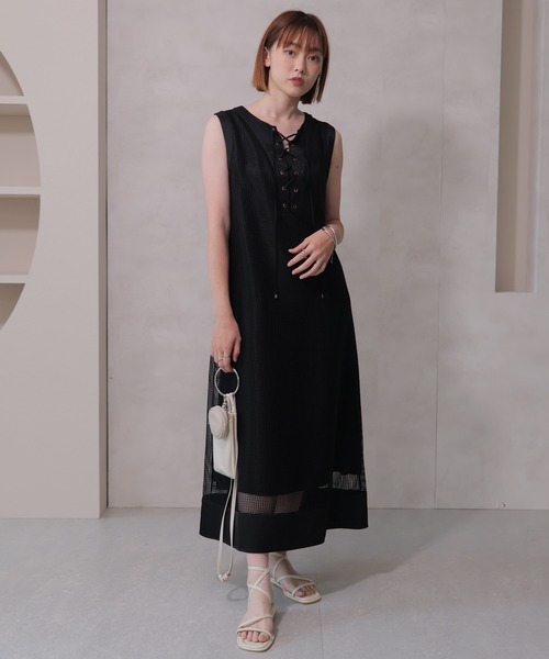 レースアップメッシュワンピース（ワンピース）｜LADYMADE（レディ