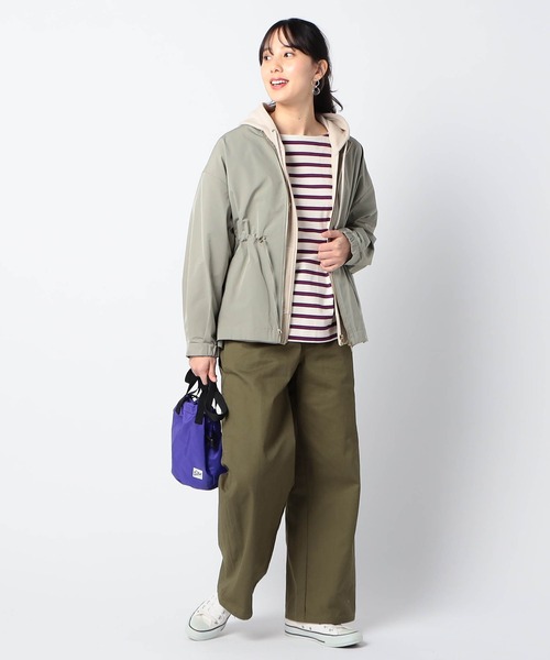 Grand PARK(グランドパーク)の「日本製 デラヴェ天竺 半袖Tシャツボーダー シーズンカラー(Tシャツ/カットソー・レディース・ホワイト系/ベージュ系/グリーン系1・FREE)」の4枚目の写真