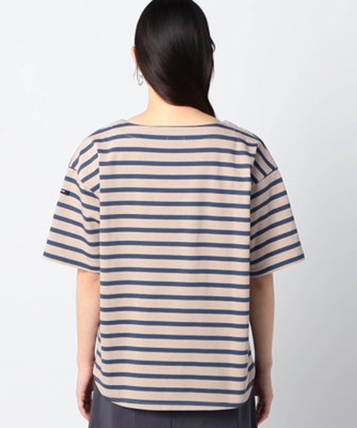 Grand PARK(グランドパーク)の「日本製 デラヴェ天竺 半袖Tシャツボーダー シーズンカラー(Tシャツ/カットソー・レディース・ホワイト系/ベージュ系/グリーン系1・FREE)」の7枚目の写真