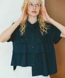 idem（イデム）の「【ZOZOTOWN限定】asymmetry frill short sleeve shirt/半袖フリルシャツ（シャツ/ブラウス）」